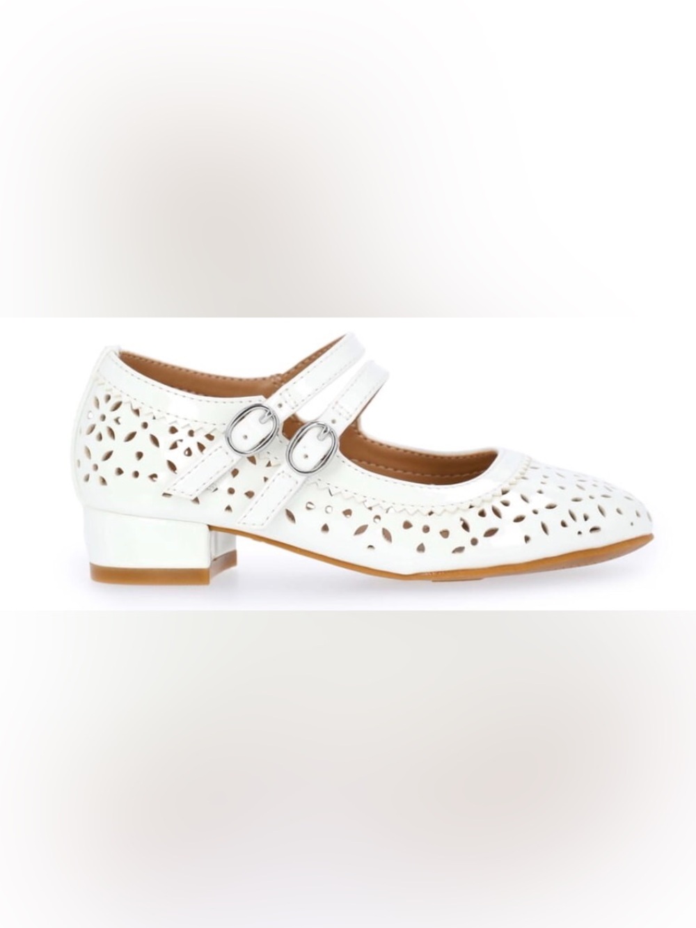 Wonder Nation Big Girls Double Strap Dress Shoes with Block Heel